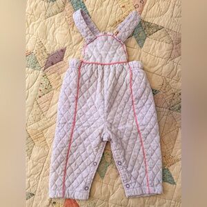 Vintage Carter’s Quilted Baby Overalls | 12 Months | 1980s Floral Lilac